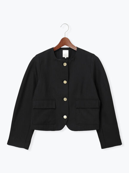 コンパクトノーカラージャケット(ブラック/ベージュ)|Te chichi(テチチ)通販