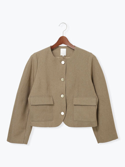 コンパクトノーカラージャケット(ブラック/ベージュ)|Te chichi(テチチ)通販