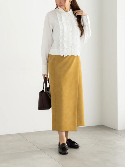 エコスエードベルテッドスカート《2025Autumn catalog vol.2 item》(ベージュ/ブラウン)|Te chichi(テチチ)通販