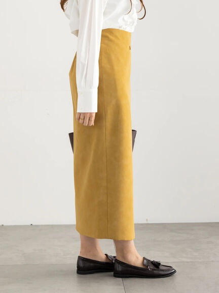 エコスエードベルテッドスカート《2025Autumn catalog vol.2 item》(ベージュ/ブラウン)|Te chichi(テチチ)通販