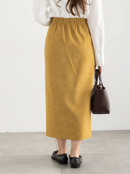 エコスエードベルテッドスカート《2025Autumn catalog vol.2 item》(ベージュ/ブラウン)|Te chichi(テチチ)通販