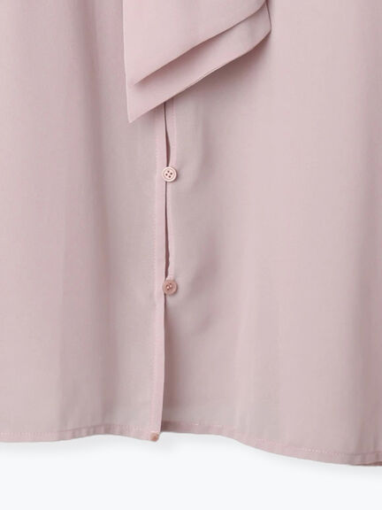 ボウタイチュニックフリルブラウス《2025Autumn catalog vol.2 item》(ピンク/カーキ)|Te chichi(テチチ)通販