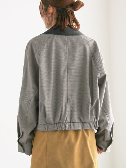 ファブリックアソート衿付きブルゾン(グレー/ブラウン)|Te chichi(テチチ)通販