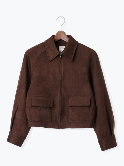 ファブリックアソート衿付きブルゾン(グレー/ブラウン)|Te chichi(テチチ)通販