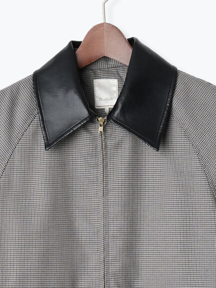 ファブリックアソート衿付きブルゾン(グレー/ブラウン)|Te chichi(テチチ)通販