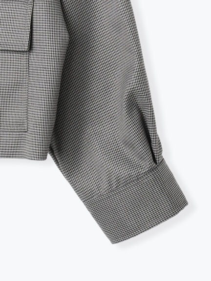 ファブリックアソート衿付きブルゾン(グレー/ブラウン)|Te chichi(テチチ)通販