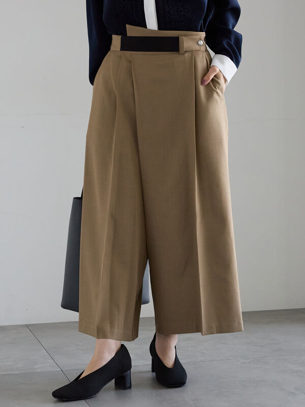 アシメクロップドパンツ(ブラウン)|Te chichi(テチチ)通販