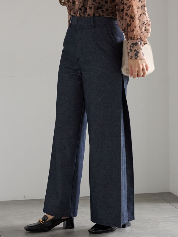 サイドタックデザインパンツ《2025Autumn catalog vol.2 item》(ブルー)|Te chichi(テチチ)通販