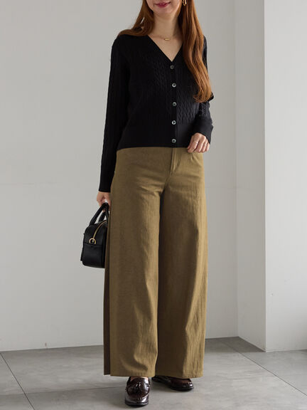 サイドタックデザインパンツ《2025Autumn catalog vol.2 item》(キャメル/ブルー)|Te chichi(テチチ)通販