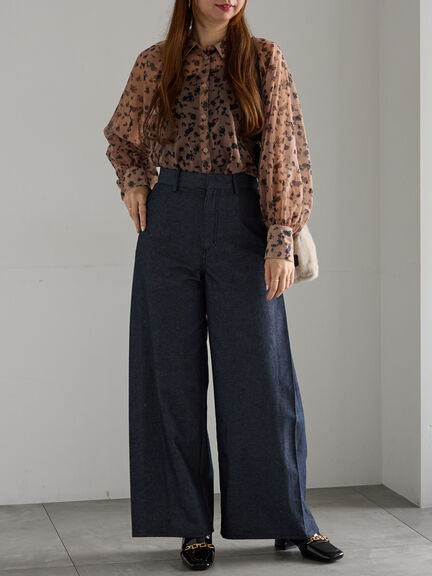 サイドタックデザインパンツ《2025Autumn catalog vol.2 item》(キャメル/ブルー)|Te chichi(テチチ)通販