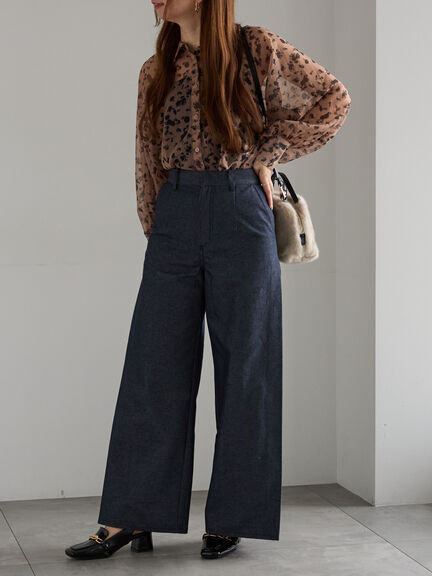 サイドタックデザインパンツ《2025Autumn catalog vol.2 item》(キャメル/ブルー)|Te chichi(テチチ)通販