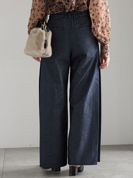 サイドタックデザインパンツ《2025Autumn catalog vol.2 item》(キャメル/ブルー)|Te chichi(テチチ)通販