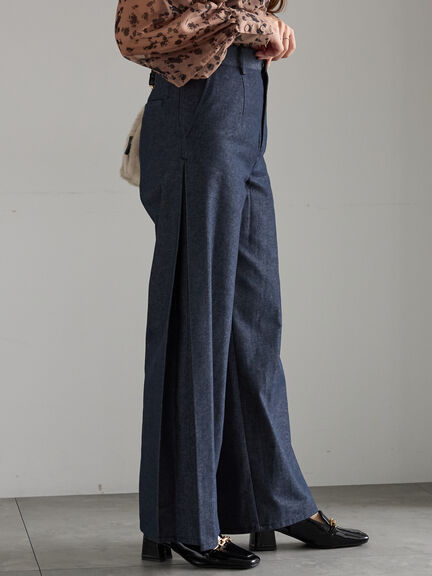 サイドタックデザインパンツ《2025Autumn catalog vol.2 item》(キャメル/ブルー)|Te chichi(テチチ)通販