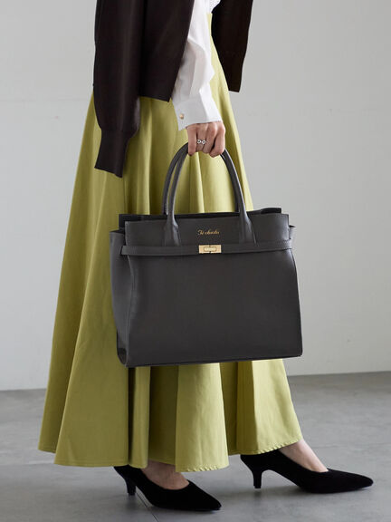 ポイントベルトハンドBAG(グレー/キャメル)|Te chichi(テチチ)通販