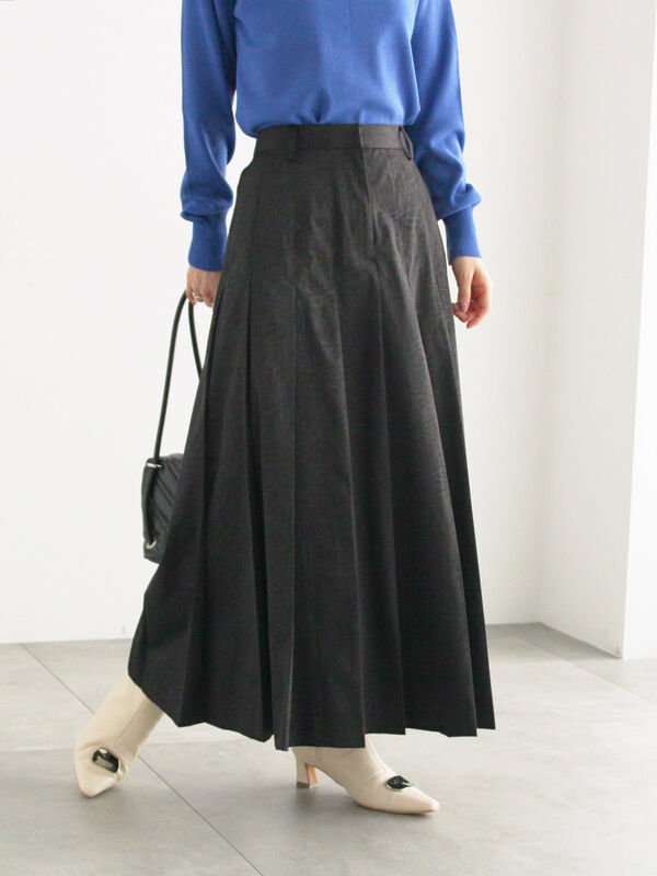 チェックアソートロングプリーツスカート(ブラック)|Te chichi(テチチ)通販