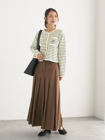 チェックアソートロングプリーツスカート(ブラック/レッド/ブラウン/ネイビー)|Te chichi(テチチ)通販