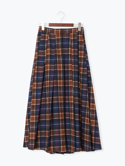 チェックアソートロングプリーツスカート(ブラック/レッド/ブラウン/ネイビー)|Te chichi(テチチ)通販