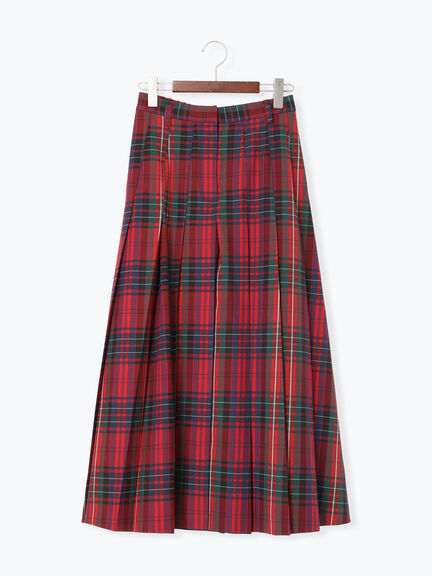 チェックアソートロングプリーツスカート(ブラック/レッド/ブラウン/ネイビー)|Te chichi(テチチ)通販