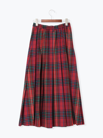 チェックアソートロングプリーツスカート(ブラック/レッド/ブラウン/ネイビー)|Te chichi(テチチ)通販
