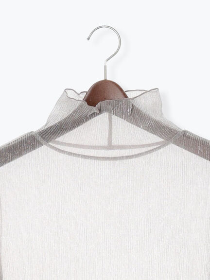 ラメプリーツシアータートルインナー(シルバー/ブラック/ピンク)|Te chichi(テチチ)通販