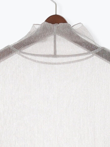 ラメプリーツシアータートルインナー(シルバー/ブラック/ピンク)|Te chichi(テチチ)通販