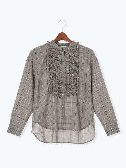 チェックフリルブラウス(ブラック/ネイビー)|Te chichi(テチチ)通販