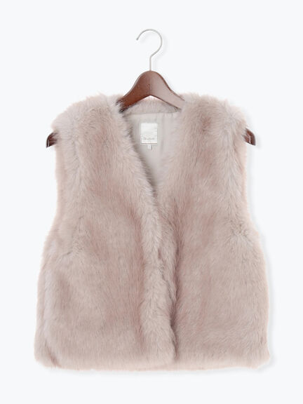 ショートファーベスト(グレー/ベージュ)|Te chichi(テチチ)通販