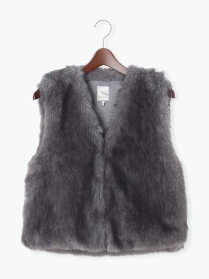 ショートファーベスト(グレー/ベージュ)|Te chichi(テチチ)通販