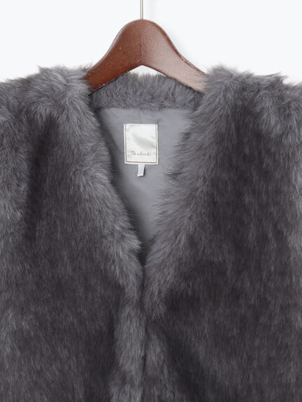 ショートファーベスト(グレー/ベージュ)|Te chichi(テチチ)通販