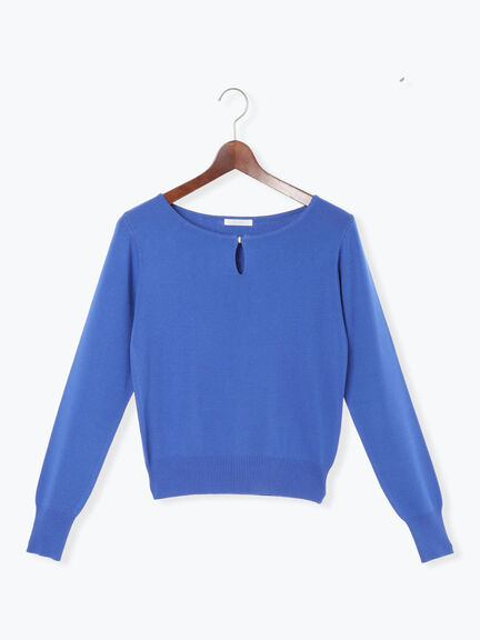 スクエアチャームキーネックプルオーバー(オフホワイト/ブラック/ブルー/ネイビー)|Te chichi(テチチ)通販