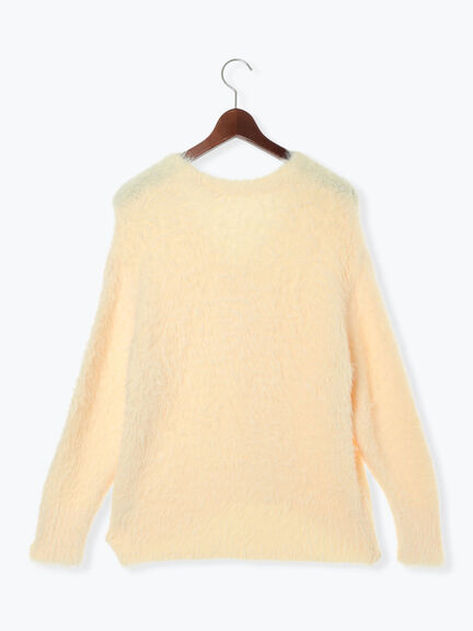 シャギーVネックカーディガン(チャコールグレー/イエロー/Sグレー)|Te chichi(テチチ)通販