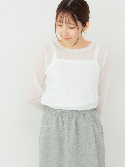 長袖シアートップス《2025autumn catalog item》(オフホワイト/グレー/ブラック)|Te chichi TERRASSE(テチチ テラス)通販