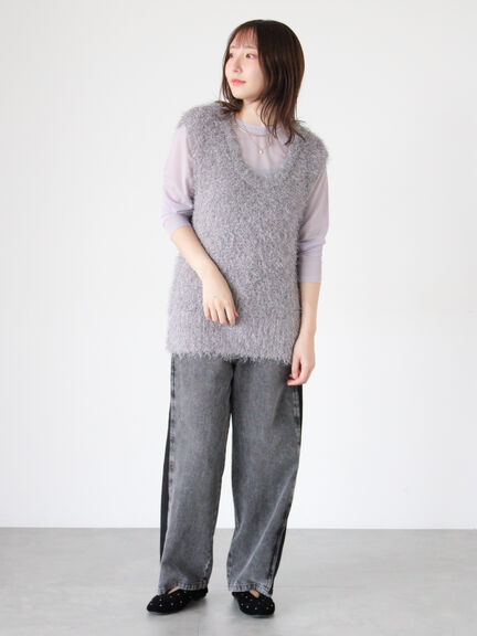 長袖シアートップス《2025autumn catalog item》(オフホワイト/グレー/ブラック)|Te chichi TERRASSE(テチチ テラス)通販