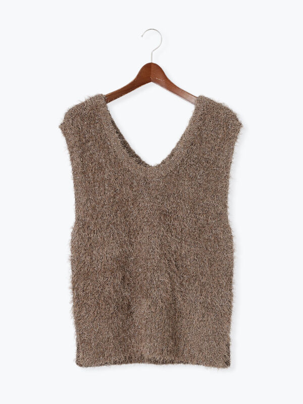 ラメシャギーニットベスト(ベージュ)|Te chichi TERRASSE(テチチ テラス)通販