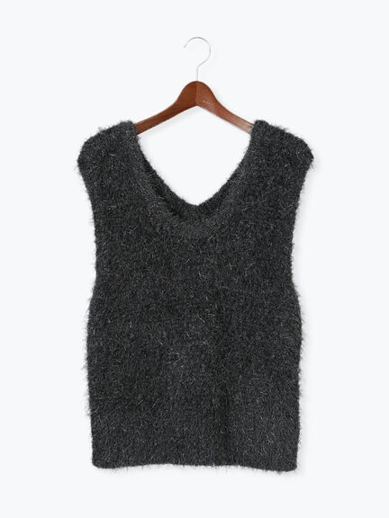 ラメシャギーニットベスト(グレー/ブラック/ベージュ/ブルー)|Te chichi TERRASSE(テチチ テラス)通販