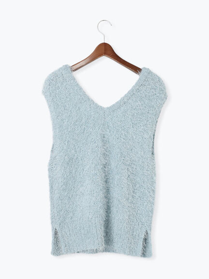 ラメシャギーニットベスト(グレー/ブラック/ベージュ/ブルー)|Te chichi TERRASSE(テチチ テラス)通販