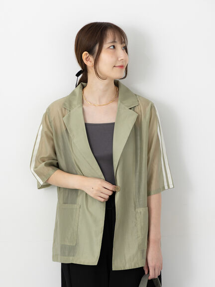 ライン入りシアージャケット(グレー/ブラック/カーキ)|Te chichi TERRASSE(テチチ テラス)通販