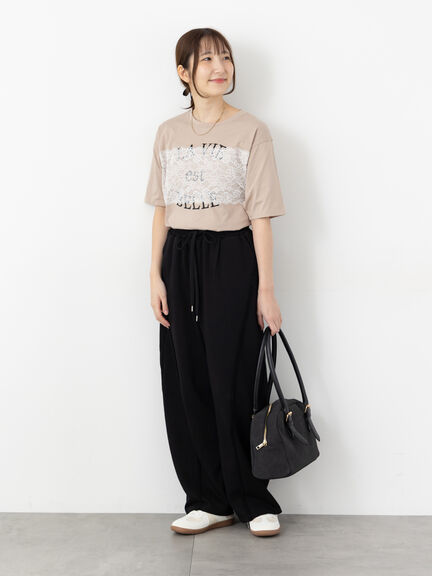 レースロゴプリントTシャツ(オフホワイト/モカ/ブルー)|Te chichi TERRASSE(テチチ テラス)通販