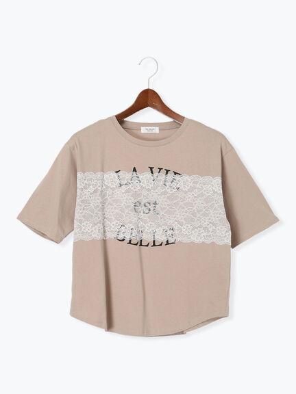 レースロゴプリントTシャツ(オフホワイト/モカ/ブルー)|Te chichi TERRASSE(テチチ テラス)通販