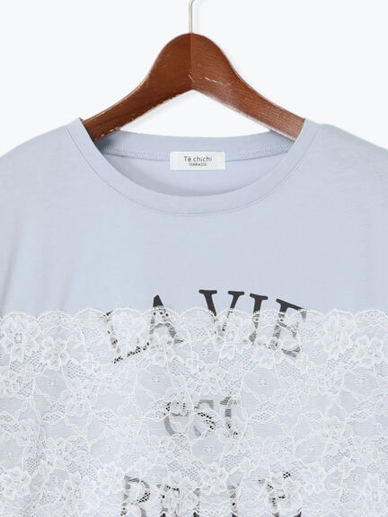 レースロゴプリントTシャツ(オフホワイト/モカ/ブルー)|Te chichi TERRASSE(テチチ テラス)通販