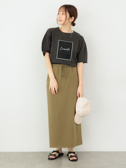 シアーアップリケTシャツ(オフホワイト/チャコールグレー/ブラック)|Te chichi TERRASSE(テチチ テラス)通販