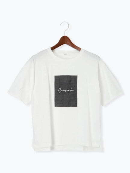 シアーアップリケTシャツ(オフホワイト/チャコールグレー/ブラック)|Te chichi TERRASSE(テチチ テラス)通販