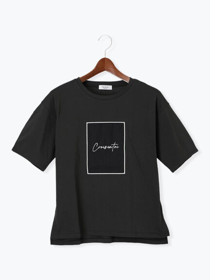 シアーアップリケTシャツ(オフホワイト/チャコールグレー/ブラック)|Te chichi TERRASSE(テチチ テラス)通販