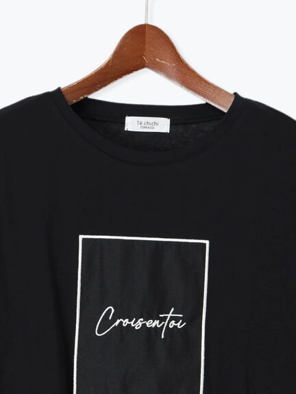 シアーアップリケTシャツ(オフホワイト/チャコールグレー/ブラック)|Te chichi TERRASSE(テチチ テラス)通販