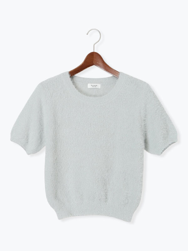 ラメシャギーハーフスリーブニット(グレー)|Te chichi TERRASSE(テチチ テラス)通販