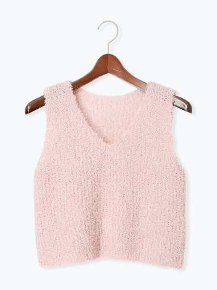 リボンヤーンニットベスト(オフホワイト/グレー/ブラック/ピンク)|Te chichi TERRASSE(テチチ テラス)通販