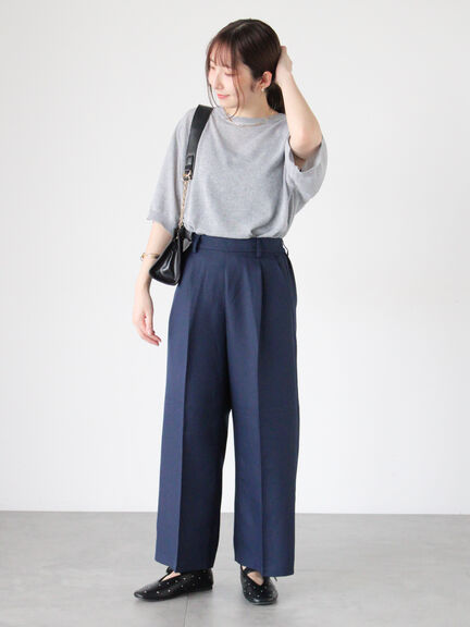 タックストレートパンツ(オフホワイト/ブラック/ブラウン/ネイビー/パープル)|Te chichi TERRASSE(テチチ テラス)通販