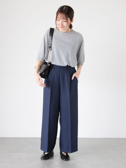 タックストレートパンツ(オフホワイト/ブラック/ブラウン/ネイビー/パープル)|Te chichi TERRASSE(テチチ テラス)通販