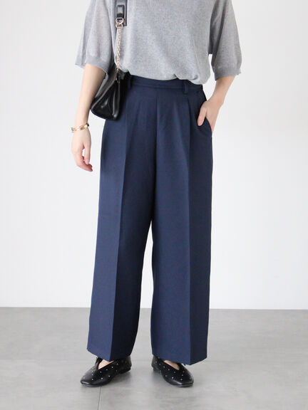 タックストレートパンツ(オフホワイト/ブラック/ブラウン/ネイビー/パープル)|Te chichi TERRASSE(テチチ テラス)通販