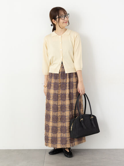 スクエアフリンジスカート(ベージュ/パープル)|Te chichi TERRASSE(テチチ テラス)通販